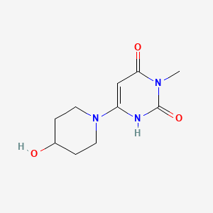 6-(4-Hydroxypiperidin-1-yl)-3-methylpyrimidine-2,4(1H,3H)-dione chemical structure (CAS 887444-40-8)