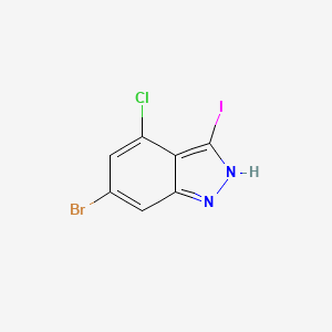 6-Bromo-4-chloro-3-iodo-1H-indazole chemical structure (CAS 887568-16-3)