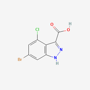 6-Bromo-4-chloro-1H-indazole-3-carboxylic acid chemical structure (CAS 887568-19-6)