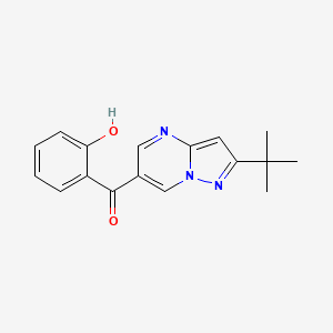 (2-(tert-Butyl)pyrazolo[1,5-a]pyrimidin-6-yl)(2-hydroxyphenyl)methanone chemical structure (CAS 887579-49-9)