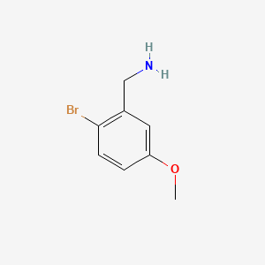 (2-Bromo-5-methoxyphenyl)methanamine chemical structure (CAS 887581-09-1)