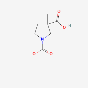 1-(tert-Butoxycarbonyl)-3-methylpyrrolidine-3-carboxylic acid chemical structure (CAS 887587-09-9)