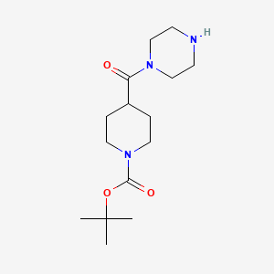 tert-Butyl 4-(piperazine-1-carbonyl)piperidine-1-carboxylate chemical structure (CAS 887587-18-0)
