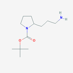 tert-Butyl 2-(3-aminopropyl)pyrrolidine-1-carboxylate chemical structure (CAS 887587-47-5)