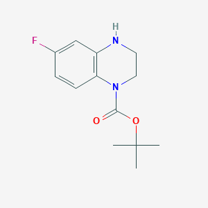tert-Butyl 6-fluoro-3,4-dihydroquinoxaline-1(2H)-carboxylate chemical structure (CAS 887590-27-4)