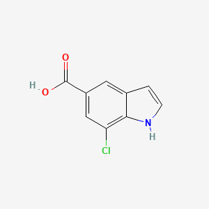 7-Chloro-1H-indole-5-carboxylic acid chemical structure (CAS 887591-41-5)
