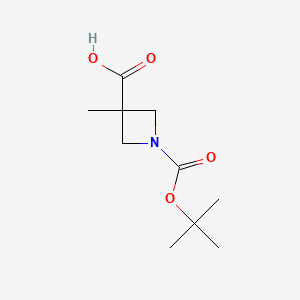 1-(tert-Butoxycarbonyl)-3-methylazetidine-3-carboxylic acid chemical structure (CAS 887591-62-0)