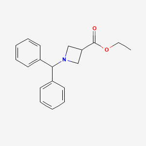 Ethyl 1-benzhydrylazetidine-3-carboxylate chemical structure (CAS 887591-82-4)