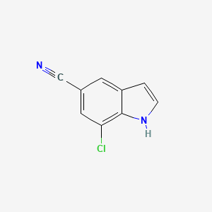 7-Chloro-1H-indole-5-carbonitrile chemical structure (CAS 887593-92-2)