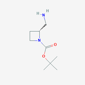 (R)-tert-Butyl 2-(aminomethyl)azetidine-1-carboxylate chemical structure (CAS 887626-82-6)
