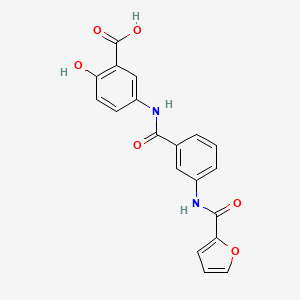 5-(3-(Furan-2-carboxamido)benzamido)-2-hydroxybenzoic acid chemical structure (CAS 887686-02-4)