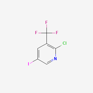 2-Chloro-5-iodo-3-(trifluoromethyl)pyridine chemical structure (CAS 887707-25-7)
