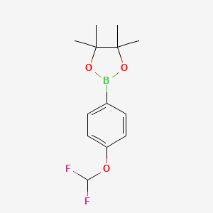 2-(4-(Difluoromethoxy)phenyl)-4,4,5,5-tetramethyl-1,3,2-dioxaborolane chemical structure (CAS 887757-48-4)