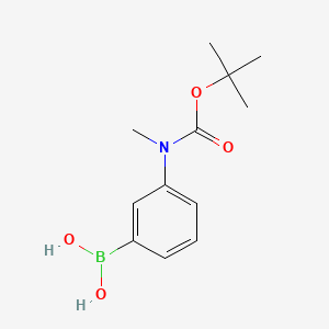 (3-((tert-Butoxycarbonyl)(methyl)amino)phenyl)boronic acid chemical structure (CAS 887831-90-5)
