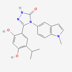 3-(2,4-Dihydroxy-5-isopropylphenyl)-4-(1-methyl-1H-indol-5-yl)-1H-1,2,4-triazol-5(4H)-one chemical structure (CAS 888216-25-9)