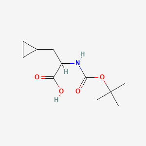 2-((tert-Butoxycarbonyl)amino)-3-cyclopropylpropanoic acid chemical structure (CAS 888323-62-4)