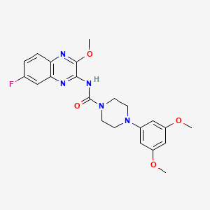 4-(3,5-Dimethoxyphenyl)-N-(7-fluoro-3-methoxyquinoxalin-2-yl)piperazine-1-carboxamide chemical structure (CAS 888478-45-3)