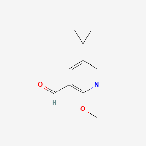5-Cyclopropyl-2-methoxynicotinaldehyde chemical structure (CAS 888499-98-7)