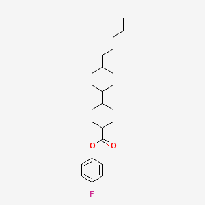 (Trans,trans)-4-fluorophenyl 4'-pentyl-[1,1'-bi(cyclohexane)]-4-carboxylate chemical structure (CAS 88878-50-6)