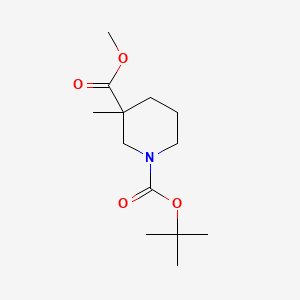 Methyl 1-Boc-3-methylpiperidine-3-carboxylate chemical structure (CAS 888952-55-4)