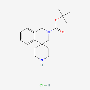 tert-Butyl 1H-spiro[isoquinoline-4,4'-piperidine]-2(3H)-carboxylate hydrochloride chemical structure (CAS 889139-52-0)