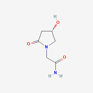 (S)-2-(4-Hydroxy-2-oxopyrrolidin-1-yl)acetamide chemical structure (CAS 88929-35-5)