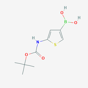 (5-((tert-Butoxycarbonyl)amino)thiophen-3-yl)boronic acid chemical structure (CAS 889451-13-2)