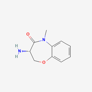 (S)-3-Amino-5-methyl-2,3-dihydrobenzo[b][1,4]oxazepin-4(5H)-one chemical structure (CAS 889460-62-2)