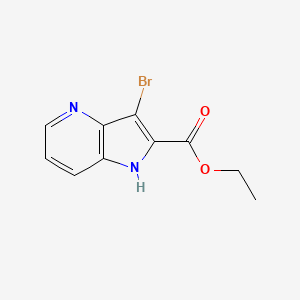 3-Bromo-1H-pyrrolo[3,2-b]pyridine-2-carboxylic acid ethyl ester chemical structure (CAS 889658-85-9)