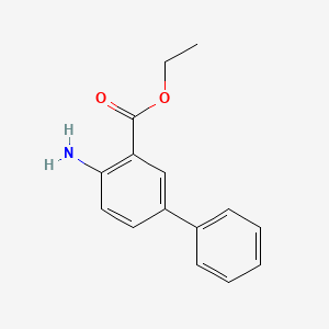 Ethyl 2-amino-5-phenylbenzoate chemical structure (CAS 889673-49-8)