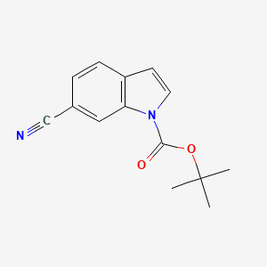 tert-Butyl 6-cyano-1H-indole-1-carboxylate chemical structure (CAS 889676-34-0)