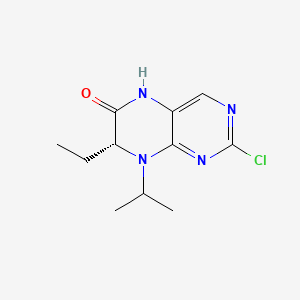 (R)-2-Chloro-7-ethyl-8-isopropyl-7,8-dihydropteridin-6(5H)-one chemical structure (CAS 889877-77-4)