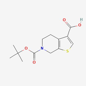 6-(tert-Butoxycarbonyl)-4,5,6,7-tetrahydrothieno[2,3-c]pyridine-3-carboxylic acid chemical structure (CAS 889939-56-4)