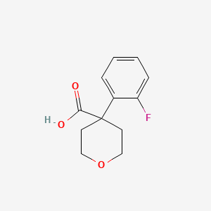 4-(2-Fluorophenyl)tetrahydro-2H-pyran-4-carboxylic acid chemical structure (CAS 889939-77-9)