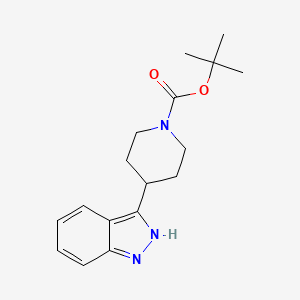 tert-Butyl 4-(1H-indazol-3-yl)piperidine-1-carboxylate chemical structure (CAS 889945-69-1)