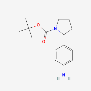 tert-Butyl 2-(4-aminophenyl)pyrrolidine-1-carboxylate chemical structure (CAS 889947-54-0)