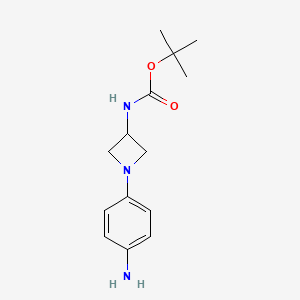 tert-Butyl (1-(4-aminophenyl)azetidin-3-yl)carbamate chemical structure (CAS 889948-10-1)