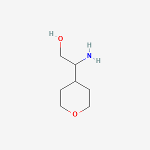 2-Amino-2-(tetrahydro-2H-pyran-4-yl)ethanol chemical structure (CAS 889949-63-7)