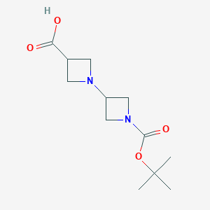 1'-(tert-Butoxycarbonyl)-[1,3'-biazetidine]-3-carboxylic acid chemical structure (CAS 889952-23-2)