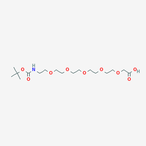 2,2-Dimethyl-4-oxo-3,8,11,14,17,20-hexaoxa-5-azadocosan-22-oic acid chemical structure (CAS 890152-41-7)