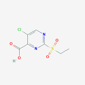 5-Chloro-2-(ethylsulfonyl)pyrimidine-4-carboxylic acid chemical structure (CAS 890587-32-3)