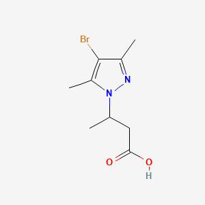 3-(4-Bromo-3,5-dimethyl-1H-pyrazol-1-yl)butanoic acid chemical structure (CAS 890596-64-2)