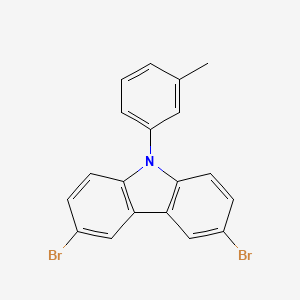 3,6-Dibromo-9-(m-tolyl)-9H-carbazole chemical structure (CAS 890653-54-0)