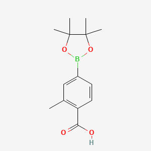 2-Methyl-4-(4,4,5,5-tetramethyl-1,3,2-dioxaborolan-2-yl)benzoic acid chemical structure (CAS 890839-22-2)