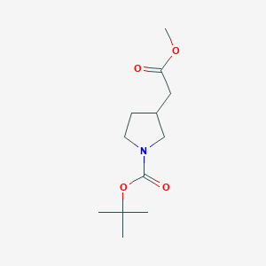 tert-Butyl 3-(2-methoxy-2-oxoethyl)pyrrolidine-1-carboxylate chemical structure (CAS 890849-27-1)