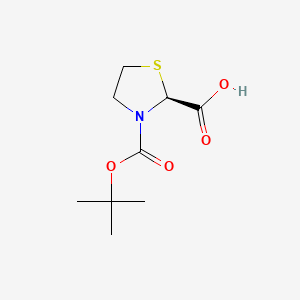 (S)-3-(tert-Butoxycarbonyl)thiazolidine-2-carboxylic acid chemical structure (CAS 891192-95-3)