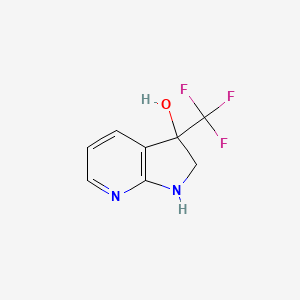 3-(Trifluoromethyl)-2,3-dihydro-1H-pyrrolo[2,3-b]pyridin-3-ol chemical structure (CAS 892414-46-9)