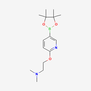 N,N-Dimethyl-2-((5-(4,4,5,5-tetramethyl-1,3,2-dioxaborolan-2-yl)pyridin-2-yl)oxy)ethanamine chemical structure (CAS 892501-92-7)