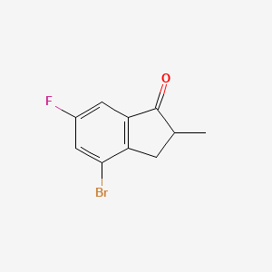 4-Bromo-6-fluoro-2-methyl-2,3-dihydro-1H-inden-1-one chemical structure (CAS 892575-68-7)