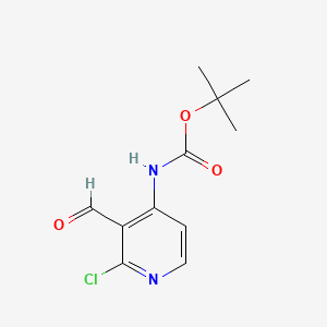 tert-Butyl (2-chloro-3-formylpyridin-4-yl)carbamate chemical structure (CAS 893423-62-6)